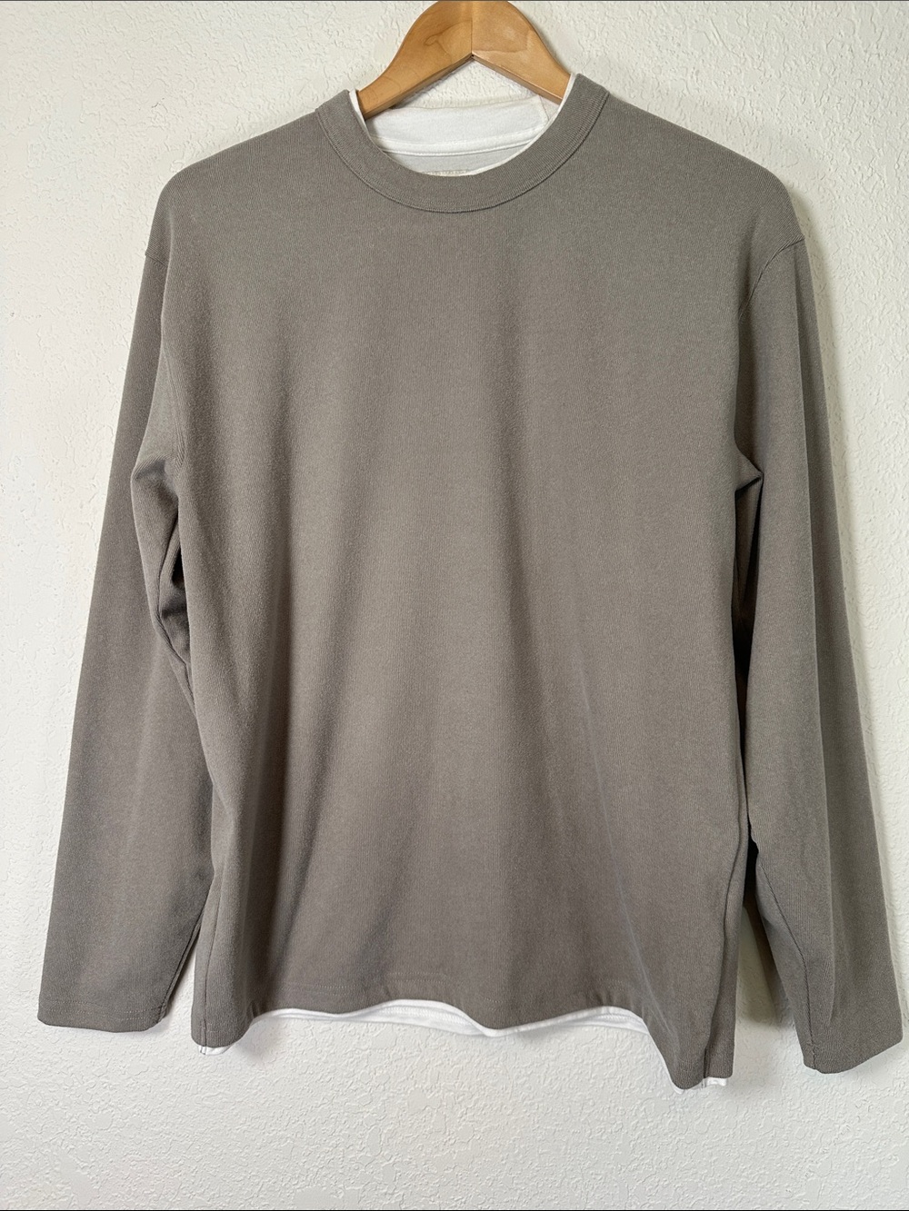 Abercrombie & Fitch Soft A&F Crewneck Top in Light Beige
